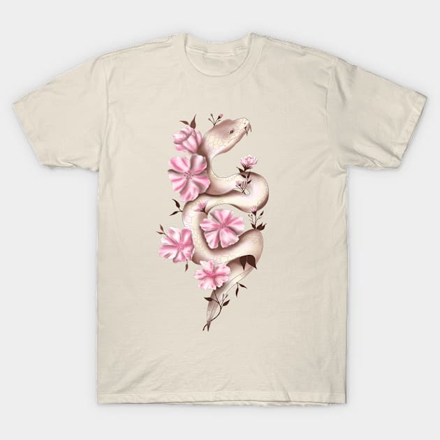 Floral snake 3.0 T-Shirt by Courteney Valentine